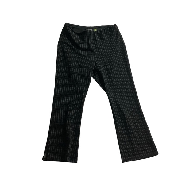 Lysse Black Crop Pull-on Stretch Trouser Size Medium Black / White Checkered - Picture 1 of 6